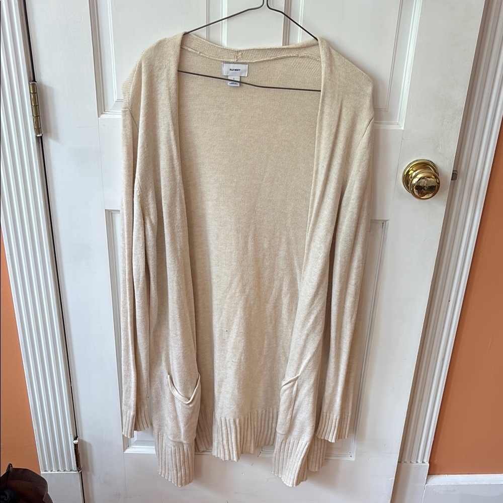 Old Navy Women's Cream Cardigan Sweater Large